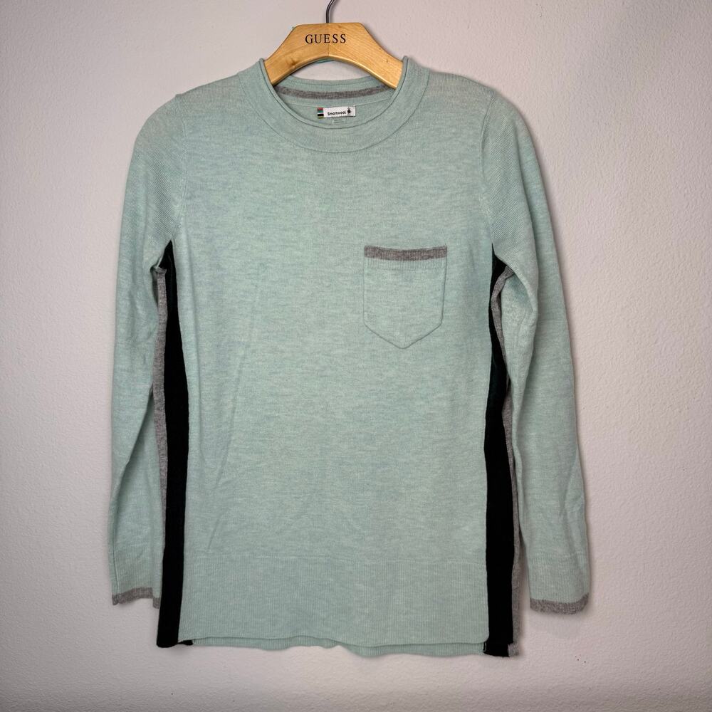 SmartWool Merino Wool Blend Base Layer Top Mens S Green Long Sleeve